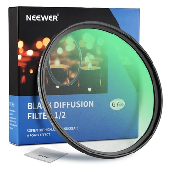 NEEWER שחור דיפוזיה 1/2 מסנן חלומי קולנועית אפקט מצלמה אולטרה סלים עם מסנן מים&עמיד בפני השריטות HD לזכוכית אופטית