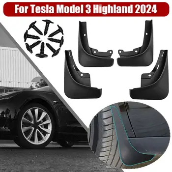 עבור טסלה מודל 3 היילנד 2016-2024 בוץ שומר מדפים מכונית בצבע מגן נגד לכלוך, התזה פנדר אביזרי רכב חדש 2024