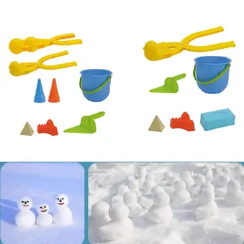 שלג קליפ נייד 3D יפה בצורת שלג ספורט, צעצועים שלג עושה קליפ שלג שהופך כלי עבור ילדים החוף החורף
