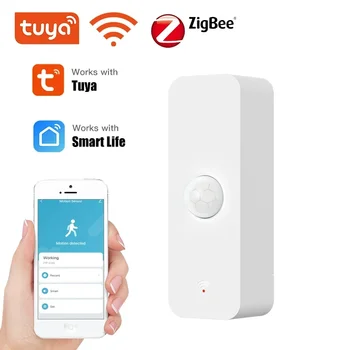 Tuya Zigbee/WiFi חיישן תנועת PIR בית חכם WiFi גוף האדם אינפרא אדום גלאי אבטחה חכם חיים עובד עם אלקסה הבית של Google