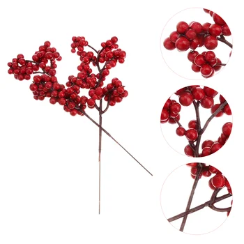 10pcs סימולציה פירות יער זר מלאכותי קישוט מציאותי צמח עיצוב אירועים חג המולד (Balausta)