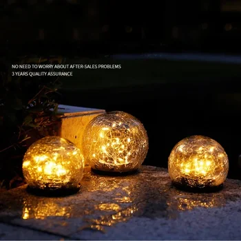 זכוכית סולארית Led לפצח את הכדור דשא מנורת גן וילה אורות תת קרקעיים חצר מנורות דקורטיביות גופי
