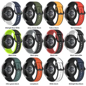 סיליקון שני צבעים ספורט רצועת סיליקון לסמסונג גלקסי Watch4 קלאסי Watch5 שעון צמיד 20 מ 
