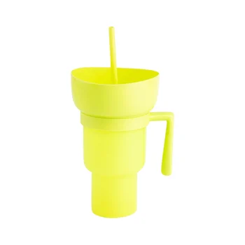 1PC אצטדיון כוס פופקורן גדול גביע חטיף כוס רב תכליתי כוסות 1000Ml צהוב