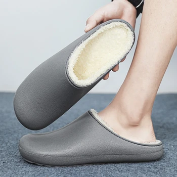 נעלי גברים חורף חדש Baotou עמיד למים כמה קל כותנה נעלי בית נוח ואופנתי נעלי בית חמים