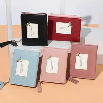 הארנק החדש התלמידה הגירסה הקוריאנית קצר חמוד אופנה רוכסן שינוי כרטיס תיק חומרה collocation צבע תוספות