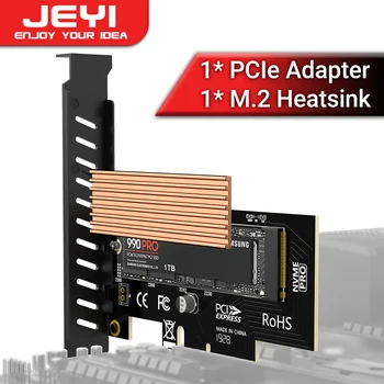 JEYI M. 2 NVME כדי PCIe כרטיס מתאם עם SSD גוף קירור, 64Gbps PCIe ssd 4.0 X4 הרחבה כרטיס עבור שולחן העבודה במחשב , Gen4 Gen3 Gen2