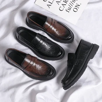 קוריאה, נעלי עור עסקי גברים נעליים מזדמנים, בסגנון בריטי נעלי גברים, סיבוב אצבע, יד, אחיזה אופנה נעלי גברים