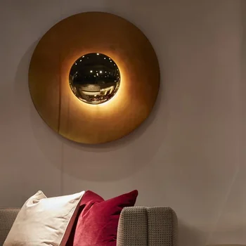 פוסט-מודרנית מלון אור יוקרה אלגנטי בחדר השינה ליד המיטה מנורה דקורטיבית רקע קיר אישית סביב UFO מנורת קיר
