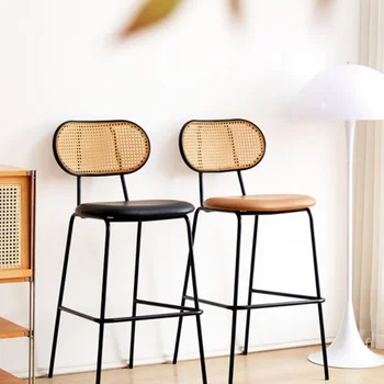 קש עיצוב מינימליסטי בר כסאות סלון מסעדה המשרד המודרני בר כסאות גבוהים מתכת Cadeira בר רהיטים MR50BC