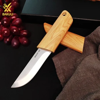 BAKULI חיצוני נייד סכין, אכילת בשר בסכין, חיצוני חיתוך הסכין, קטנים וגדולים עם נדן, דיג הסכין