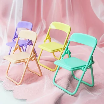 מקסים Obitsu 11 ממתקים צבע 1:8 הבובות הכיסא Ob11 BJD Kawaii פלסטיק מיניאטורית כיסא מתקפל צעצועים לילדים מתנות