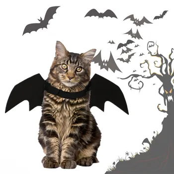 שחור ליל כל הקדושים כנף עטלף מחמד החתול האפוד תחפושת כלב קטן חתול ערפד אגף האפוד חתול גור מסיבה מגניבה בגדים שמלה חיית המחמד Custome