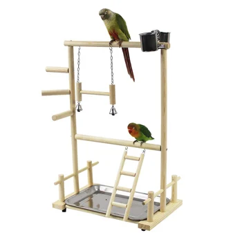 התוכי Playstands צעצועים מגש ציפור סווינג טיפוס תלוי הסולם גשר עץ תוכי המשחקים ציפור מוטות הציפורים