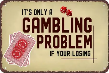פח סימנים פוקר קיר בעיצוב מתכת לחתום על מערת אדם בר כרטיס חדר משחק - זה רק הימורים הבעיה היא שאתה מאבד.