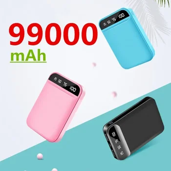 99000mAh מיני נייד כוח בנק LED דיגיטלי תצוגת בנק כוח חיצוני סוללה עבור iPhone Pro Xiaomi Huawei