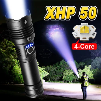 XHP50.2 סופר מבריק LED נטענת פנס קלוש מתח גבוה 5 מצבי היד לפיד EDC Type-C טעינת פנס LED 18650