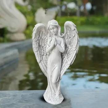 מלאך גן פסל חוצות קישוט גן פסלים דקורטיביים להציג 7inch גבוה תכליתי