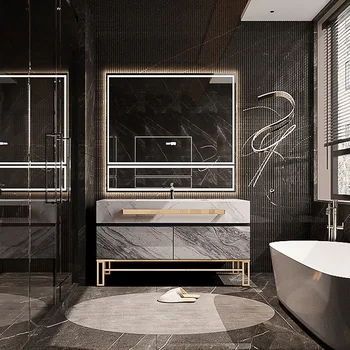 חכם יוקרה שילוב מודרני מינימליסטי חדר אמבטיה, ארון אמבטיה