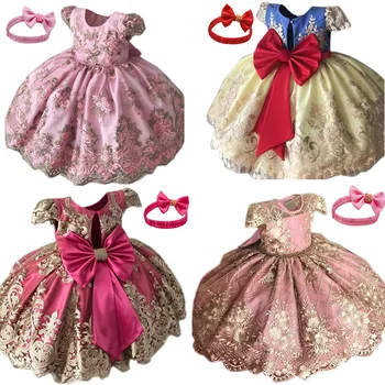 התינוק שמלת ילדה יום הולדת 1 שנה 3 6 9 12 18 24 חודשים פעוטה בגדי תחרה הטבלה שמלת הנסיכה הפעוטה, שמלות ערב