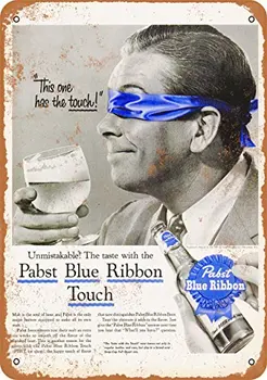 שלט מתכת - 1956 פאבסט סרט כחול בירה מבחן הטעימות - וינטג ' תראה