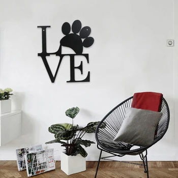 מתכת אוהב את הכלב כף קיר בעיצוב הסלון, חדר השינה מקורה קיר חיצוני