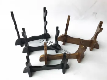 קטאנה Accesories אופקית למקם מיני עץ מלא/ עץ צפיפות לוח לעמוד המושב הסמוראי היפני קטאנה טנטו Tachi וכו'