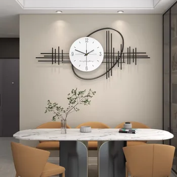 הסלון שעון קיר קישוט מתנות אמנות סיבוב הביתה שעון קיר חתיכות יד מספר שחור לבן נורדי המשרד Wanduhr קיר בעיצוב