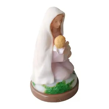 הבתולה מריה מחזיקה את ישו התינוק פסל שרף הרנסנס אוסף מדונה פיסול הקתולית פסלים דתיים מתפללים
