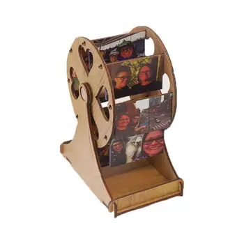 גלגל ענק תמונת מסגרת עץ מסתובבת מסגרת תמונה דוכן תצוגה וינטג ' שולחן לעמוד המשפחה מסגרות תמונה אספקה הביתה