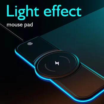 טעינה אלחוטית RGB חשמלי משטח עכבר 15 W / 10W / 7.5 W RGB זוהר משטח לעכבר, כרית דפוס מכשירי טלפון נייד