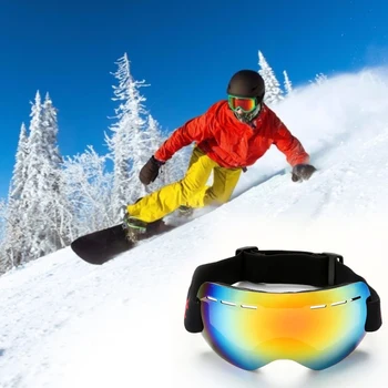 סקי משקפיים שכבה כפולים עדשות אנטי פוג סנובורד משקפי ספורט גברים סקי משקפי שמש UV Windproof גדול שלג משקפי מסכות סקי