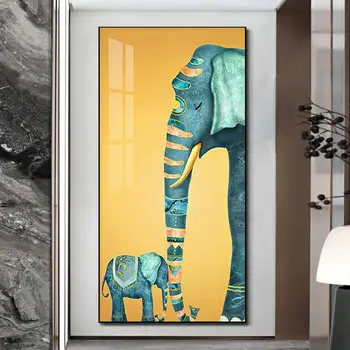 חם פיל אמא וילד ציור על בד חיה פוסטרים, הדפסות על חיים עיצוב חדר כניסה אמנות קיר Cuadros