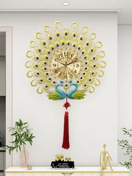 הסלון שעון קיר בסגנון סיני קוורץ שעון אמנות יצירתית תלויה קיר שעון דיגיטלי שעון יוקרה הביתה קישוט אסתטי