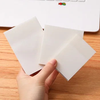 50 גיליונות פשוט שקוף לבן נייר שקוף דביק הערות אלבום יומן יומן פנקסים בעיצוב תלמיד Memo Pad כתיבה