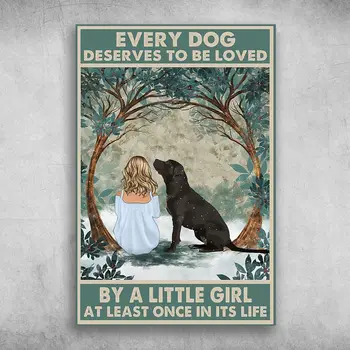 לברדור, את ילדה כל כלב מתכת פח, שלטי אלומיניום משובח סימן רטרו מתכת פח שלטים עבור עיצוב הבית מתכת אישה