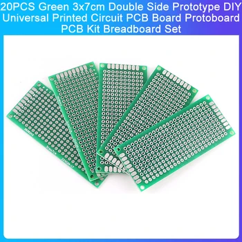 20PCS ירוק 3x7cm צד כפול טיפוס DIY אוניברסלי מעגל מודפס PCB לוח Protoboard PCB ערכה זו קרש חיתוך הגדר