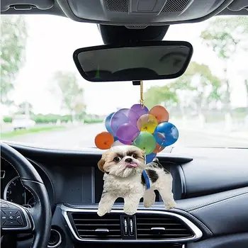אקריליק המכונית קישוטים כלב חמוד מחזיק מפתחות החתול צבע הבלון תליון אוטומטי המראה האחורית תליון קישוט הפנים אביזרים