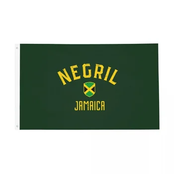 Negril ג 'מייקה דגלים דו צדדית מקורה חיצונית באנר דגל ג' מייקה פוליאסטר תלוי קישוט 90x150cm