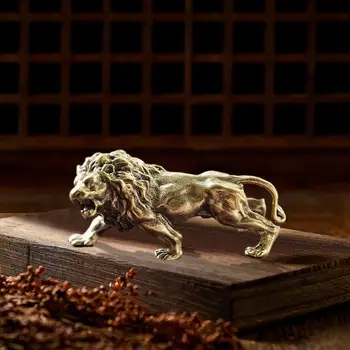 האריה פסל מיניאטורי בעלי חיים קטנים פסל אמנות דקורטיבית צלמיות על שולחן הסלון המשרד מונה קישוט