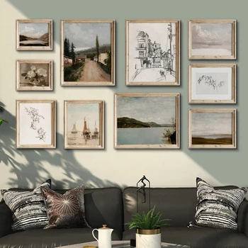 בציר האירופי גלריה קיר פרין ההר אגם נורדי PostersLandscape בד ציור והדפסים הסלון קישוט הבית