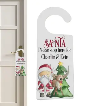 סנטה קישוט חג המולד הדלת מתלה חמוד פסטיבל החג קישוט אספקה סנטה עיצוב ידית עץ, קישוט הבית.