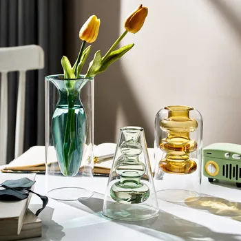 מודרני Floreros נורדי אגרטל זכוכית הידרופוניקה לעיצוב הבית הסלון שולחן לשולחן אביזרים גידול קישוט אגרטלי פרחים