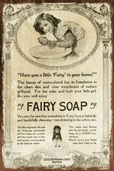 פיית סבון פרסומת בגילאי נראה וינטאג ' בסגנון רטרו מתכת סימן שלט, חדר אמבטיה