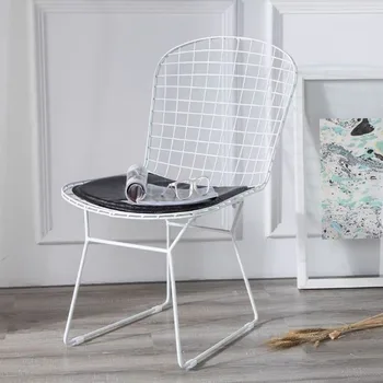 נורדי כיסאות קפה חנות הלבשה כיסא פשוט חוט ברזל הכיסא ההגירה כסאות אוכל סלון טרקלין יהירות צואה רהיטים