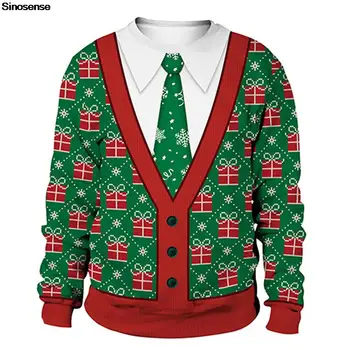 גברים, נשים, מכוער חג המולד סוודר סוודר מרושל חג המולד ' אמפר מקסימום 3D חג מולד מתנת הדפסה סתיו חורף מסיבת החג החולצה
